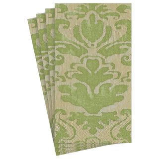 Caspari Palazzo Paper Guest Towel Napkins in Moss Green - 15 Per Package 7968G