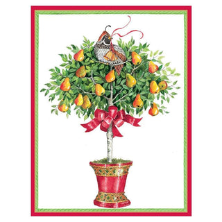 Caspari Partridge in a Pear Tree Boxed Christmas Cards - 16 Cards & 16 Envelopes 81212