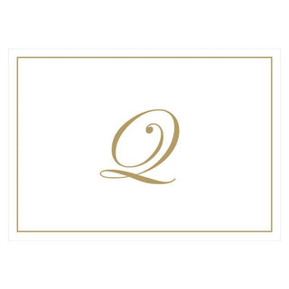 Caspari Gold Embossed Single Initial Boxed Note Cards - 8 Note Cards & 8 Envelopes Q 83632.Q