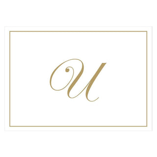 Caspari Gold Embossed Single Initial Boxed Note Cards - 8 Note Cards & 8 Envelopes U 83632.U