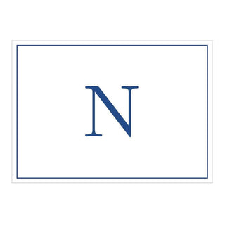 Caspari Navy Embossed Single Initial Boxed Note Cards - 8 Note Cards & 8 Envelopes N 84600.N