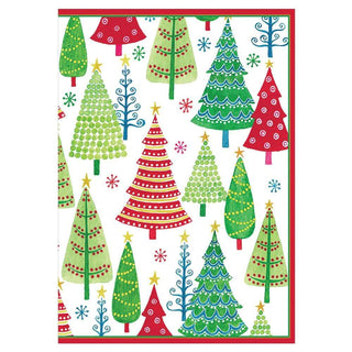 Caspari Dotty Christmas Trees Small Boxed Christmas Cards - 16 Cards & 16 Envelopes 85117