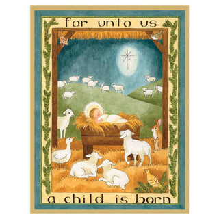 Caspari A Child is Born Boxed Christmas Cards - 15 Cards & 15 Envelopes 86227