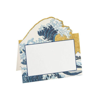 Caspari The Great Wave Die-Cut Place Cards in Gold - 8 Per Package 87925P