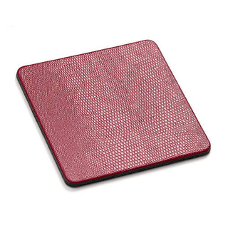 Caspari Square Lizard Coasters in Cranberry - 8 Per Box 880895CC