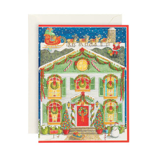 Caspari Home for Christmas Boxed Christmas Cards - 16 Cards & 16 Envelopes 88213