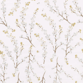 Caspari Berry Branches Gift Wrapping Paper in White & Silver - 30" x 8' Roll 94654RC