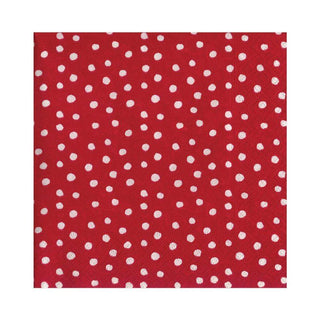 Caspari Small Dots Paper Luncheon Napkins in Red - 20 Per Package 9500L