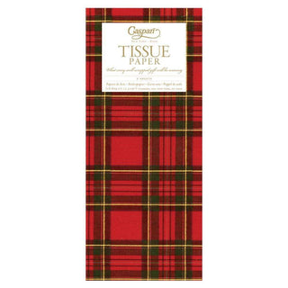 Caspari Royal Plaid Tissue Paper - 4 Sheets Included 9575TIS