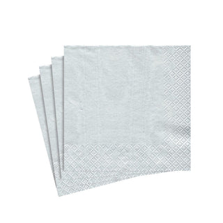 Caspari Moiré Paper Cocktail Napkins in Platinum - 20 Per Package 9714C