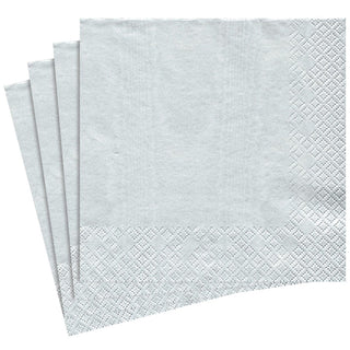 Caspari Moiré Paper Dinner Napkins in Platinum - 20 Per Package 9714D