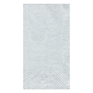 Caspari Moiré Paper Guest Towel Napkins in Platinum - 15 Per Package 9714G