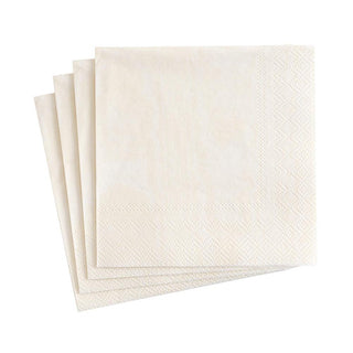 Caspari Moiré Paper Cocktail Napkins in Ivory - 20 Per Package 9717C