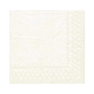 Caspari Moiré Paper Luncheon Napkins in Ivory - 20 Per Package 9717L