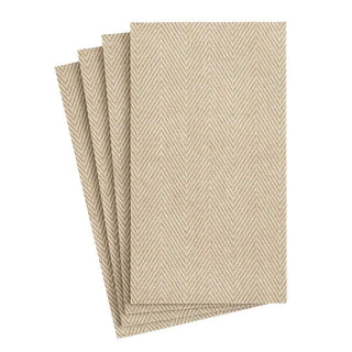 Caspari Natural Jute Paper Linen Guest Towel Napkins - 12 Per Package 9760GG