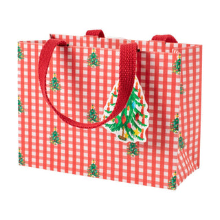 Caspari Christmas Tree Gingham Small Gift Bag - 1 Each 9803B1