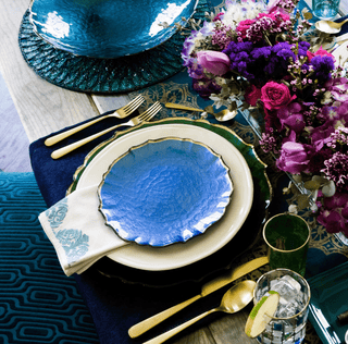 Vietri Baroque Glass Salad Plate in Cobalt 9999