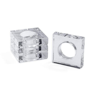 Caspari Acrylic Napkin Rings in Crystal Clear - Set of 4 Napkin Rings ACRNAP100