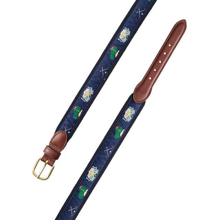 Barrons-Hunter Golf-Themed Motif Belt in Navy