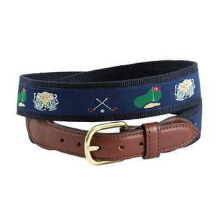 Barrons-Hunter Golf-Themed Motif Belt in Navy