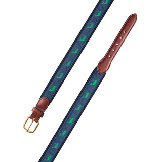 Barrons-Hunter Green Whale Motif Belt