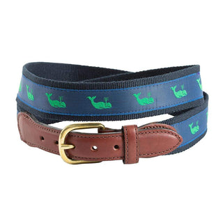 Barrons-Hunter Green Whale Motif Belt