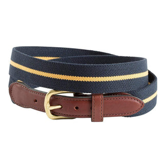 Barrons-Hunter Navy & Gold Belgian Stretch Belt