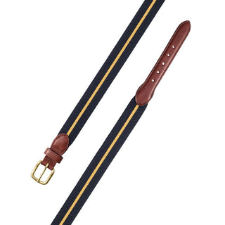 Barrons-Hunter Navy & Gold Belgian Stretch Belt