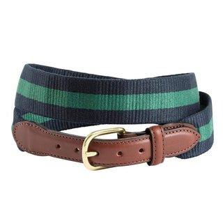 Barrons-Hunter Navy & Green Wide Belgian Surcingle Belt