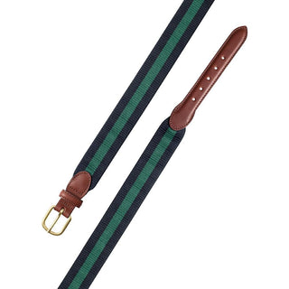 Barrons-Hunter Navy & Green Wide Belgian Surcingle Belt