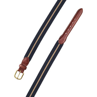 Barrons-Hunter Navy & Khaki Belgian Stretch Belt