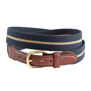 Barrons-Hunter Navy & Khaki Belgian Stretch Belt