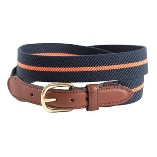 Barrons-Hunter Navy & Orange Belgian Stretch Belt