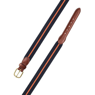 Barrons-Hunter Navy & Orange Belgian Stretch Belt