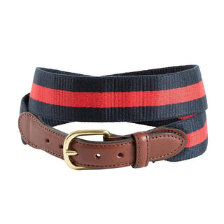 Barrons-Hunter Navy & Red Wide Belgian Surcingle Belt