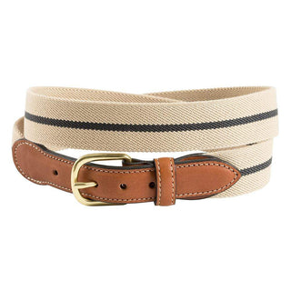 Barrons-Hunter Tan & Navy Belgian Stretch Belt