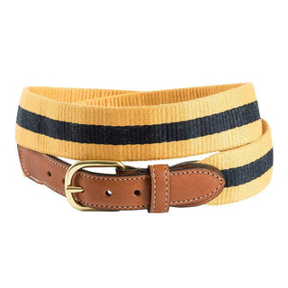 Barrons-Hunter Yellow & Navy Wide Belgian Surcingle Belt