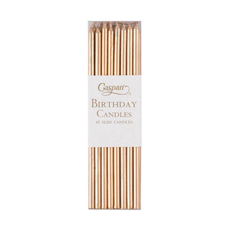 Caspari Slim Birthday Candles in Gold - 16 Candles Per Package CA1100