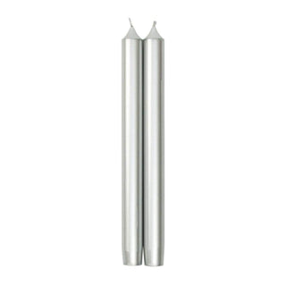 Caspari Straight Taper 10" Candles in Silver - 2 Candles Per Package CA61.2