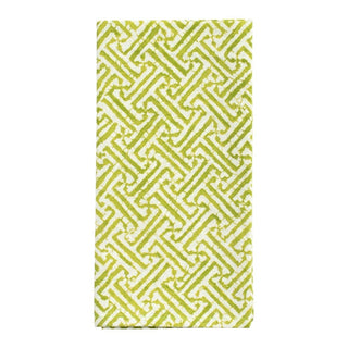 Caspari Fretwork Cloth Dinner Napkins in Green - Set of 4 FTN001B