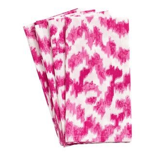 Caspari Modern Moiré Cloth Dinner Napkins in Fuchsia - Set of 4 FTN003A