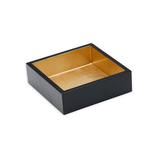 Caspari Lacquer Cocktail Napkin Holder in Black & Gold - 1 Each HC13