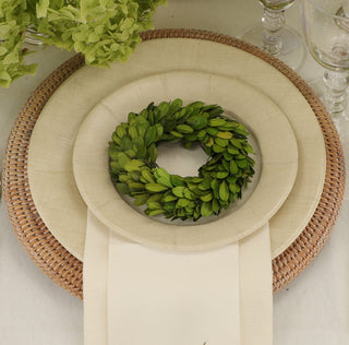 Caspari Rattan Round Plate Charger in White Natural - 1 Each HDP01W