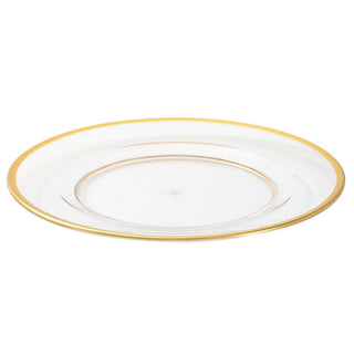 Caspari Acrylic Plate Charger in Clear with Gold Rim - 1 Each HDP600