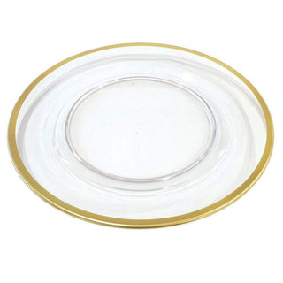 Caspari Acrylic Plate Charger in Clear with Gold Rim - 1 Each HDP600