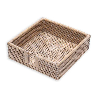 Caspari Rattan Luncheon Napkin Holder in White Natural - 1 Each HL01W