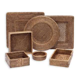 Caspari Rattan Placemats in Dark Natural - 1 Each HSQ01