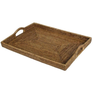 Caspari Rattan Rectangular Tray in Dark Natural - 1 Each HTR01