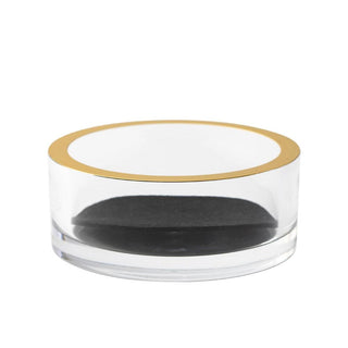 Caspari Acrylic Wine Bottle Coaster in Clear with Gold Rim - 1 Each HWC600