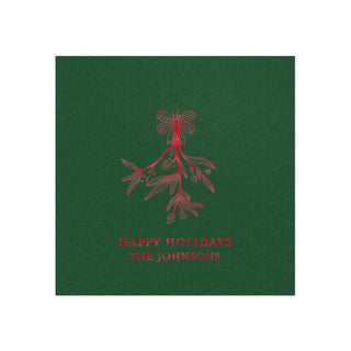 Personalization by Caspari Mistletoe Family Name Personalized Cocktail Napkins MISTLETOECOCKTAIL-PL